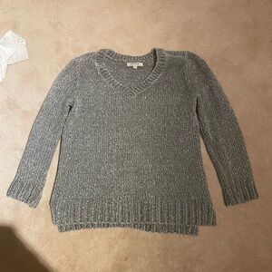 Cozy Grey V-Neck Sweater